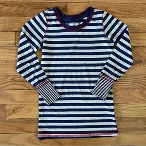 Poof Girl Excellence girls size 5/6yrs navy and cream striped blouse